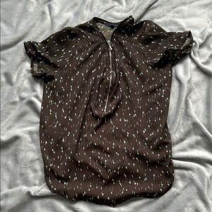 Apt. 9 Brown Blouse with White Pattern